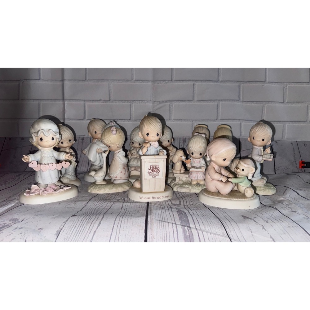 Precious Moments Figurine Lot Vintage Enesco Porcelain Let Us Call Club To Order